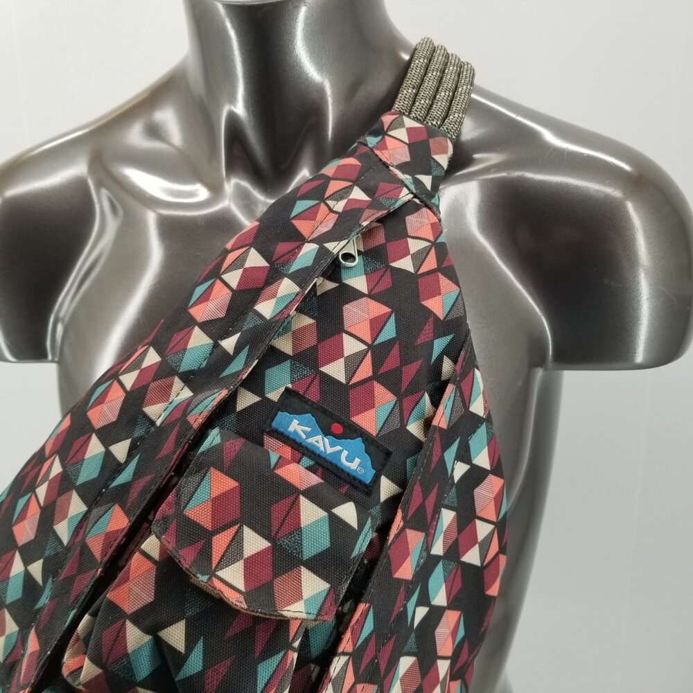 KAVU ROPE SLING Pattern Party Messenger Backpack Monosling Crossbody - Picture 2 of 12